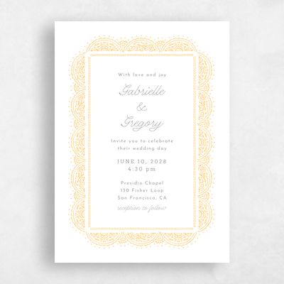 Honey, Yellow Wedding Invitation - Carmel Portrait