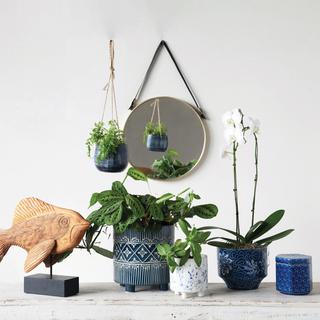 Debossed Stoneware Planter