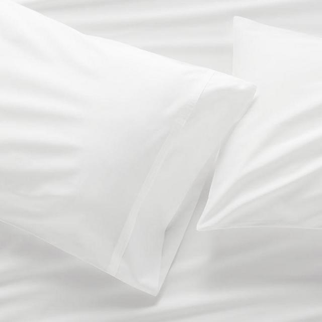 400 Thread Count Sateen White Pillow Cases Standard, Set of 2