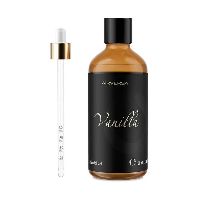 Airversa Vanilla Essential Oil, for Aromatherapy, Diffuser, 100% Pure Natural, Includes Premium Quality Glass Dropper 3.38 Fl Oz | 100mL