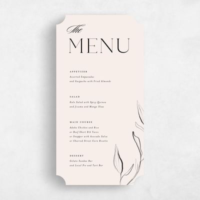Beige Ticket Wedding Menu - Finch