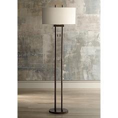 Roscoe Bronze Twin Pole Floor Lamp