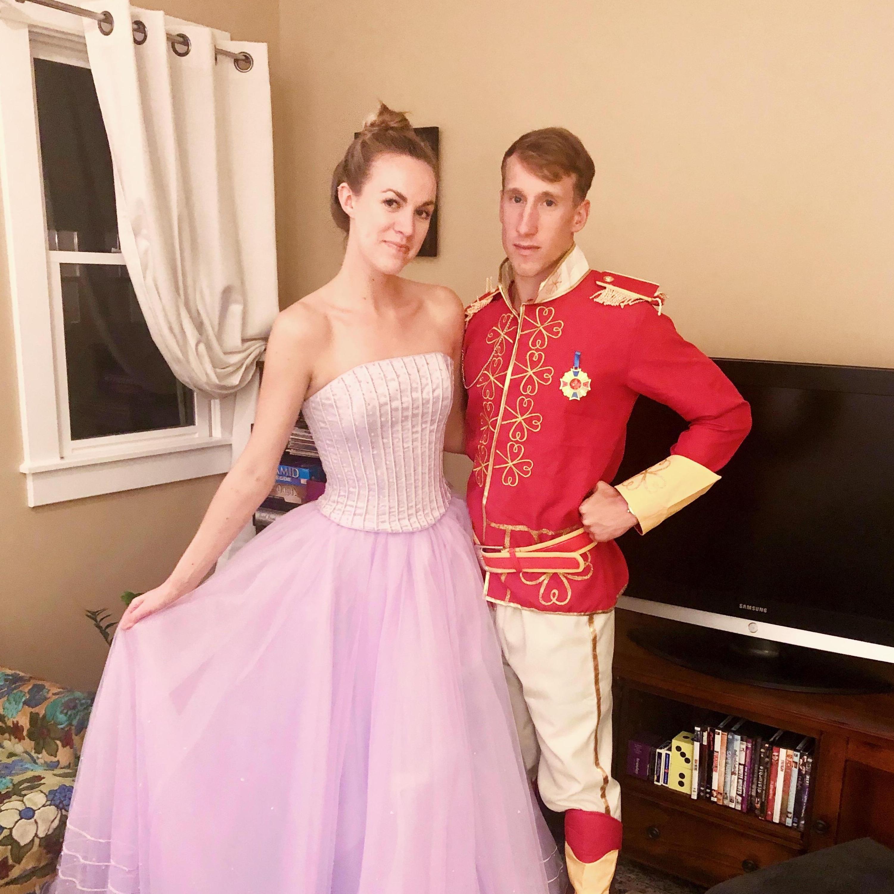 We threw a Halloween costume party and then won our own contest. Introducing Cinderella and Prince Charming.