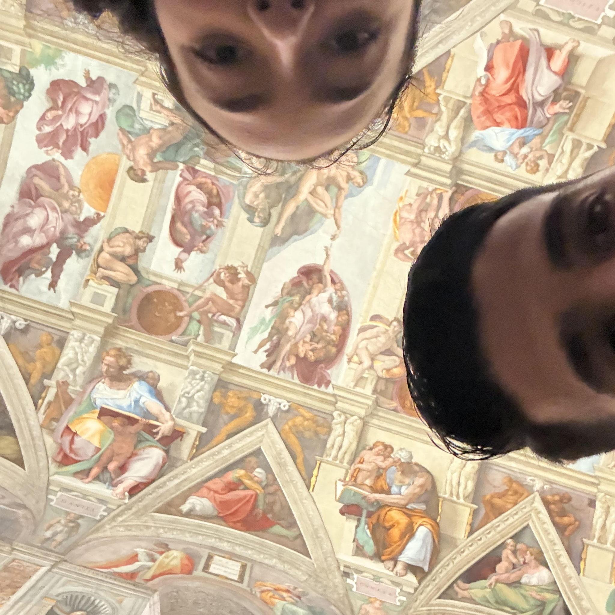 Peep the Sistine chapel roof above us ( ;
