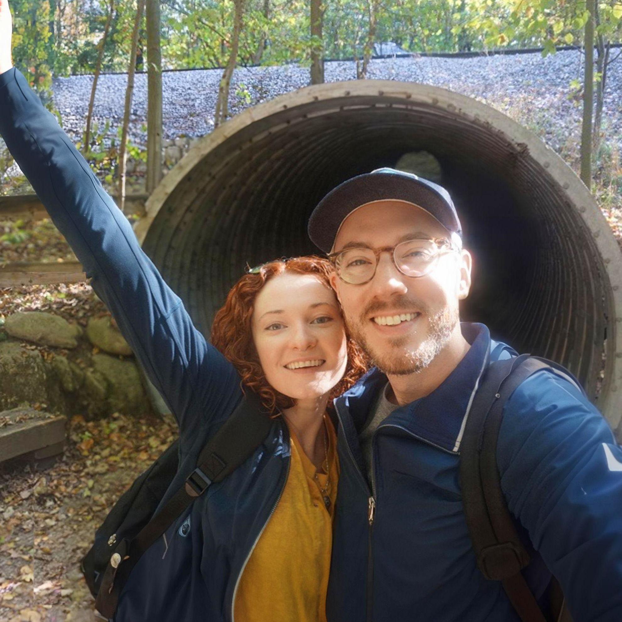 Hiking in Michigan just before getting engaged!