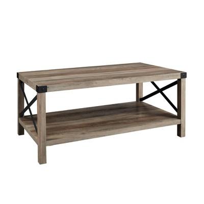 Sophie Rustic Farmhouse X Frame Coffee Table - Saracina Home