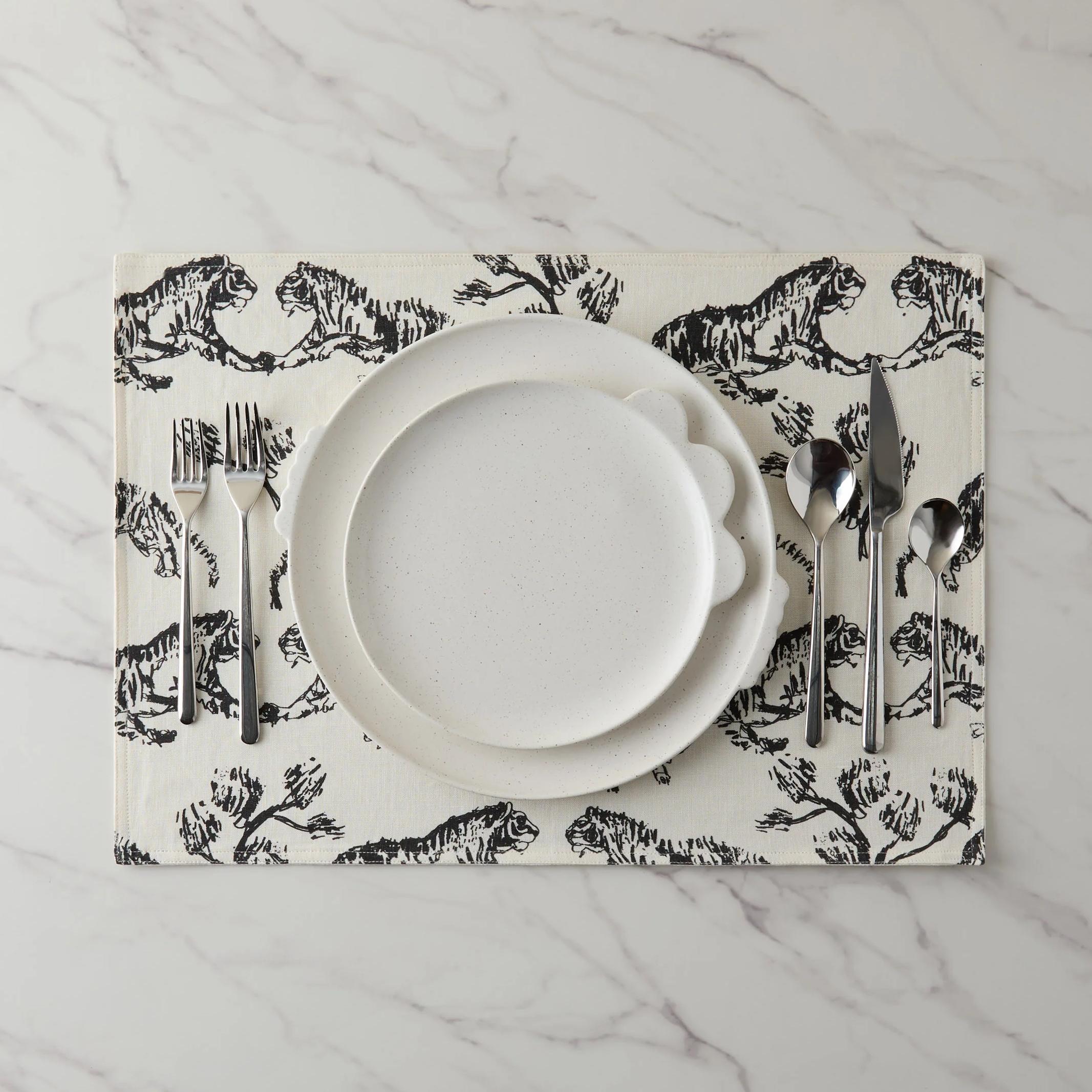 Tiger Linen Placements (Set of 4) by Sarah Sherman Samuel