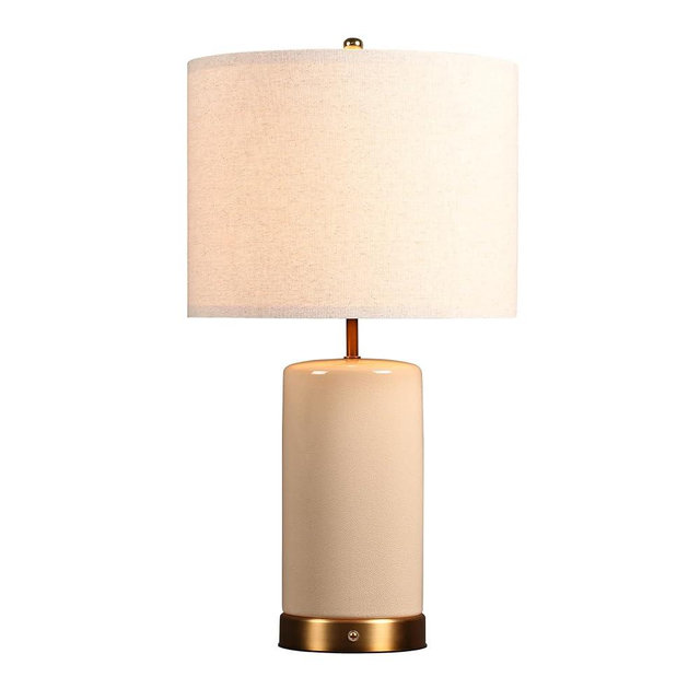 O’Bright Dune - Battery Powered Table Lamp, Rechargeable Cordless Ceramic Lamp, Full-Size 24 Inch Height, 4-Level Dimming, Smart Safety Protection, Type-C Fast Charging, LED Bulb Included, Cream White