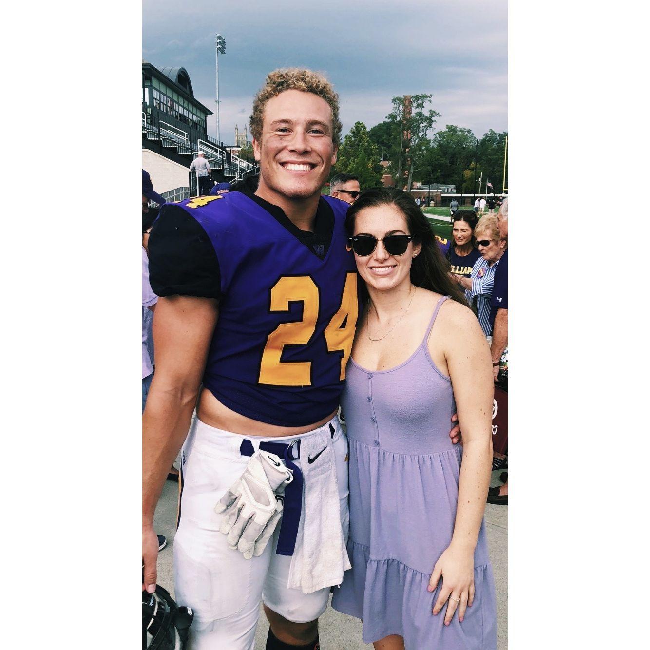 This is the first time Allison went to one of Kyle's football games. Go Ephs!
