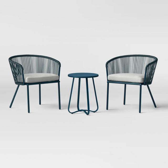 Fisher 3pc Patio Chat Set - Blue - Project 62™