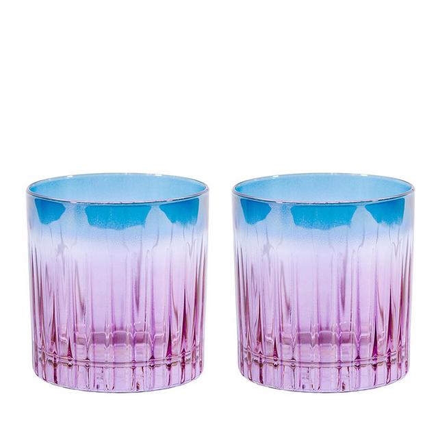 Domina Set of 2 Purple-To-Blue Tumbler Glasses
