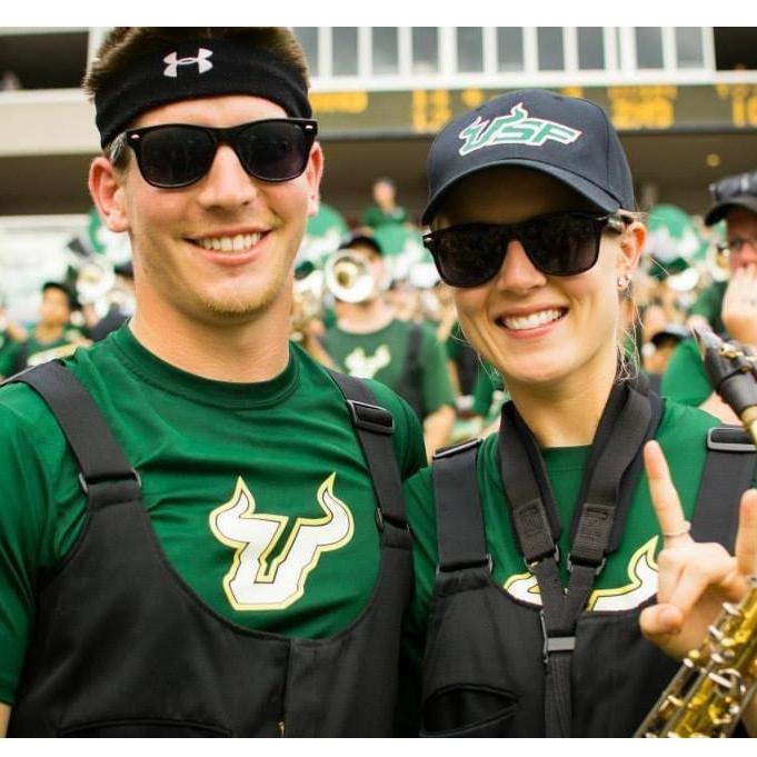 As many of you know, Adam and I met in USF's Herd of Thunder Marching Band! Photo from our junior/senior years in college.