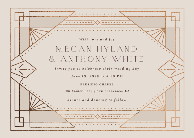 Lance Landscape Foil | Classic Greige | Zola Wedding Invitations