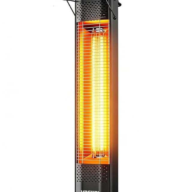 VAGKRI Outdoor Electric Patio Heater, 1500W 36" Infrared Heater with 2 Heat Tube, 3 Levels, Tip-Over&Overheat Protection, IPX5 Waterproof Tower Electric Patio Heater for Outdoor Indoor, Backyard, Room