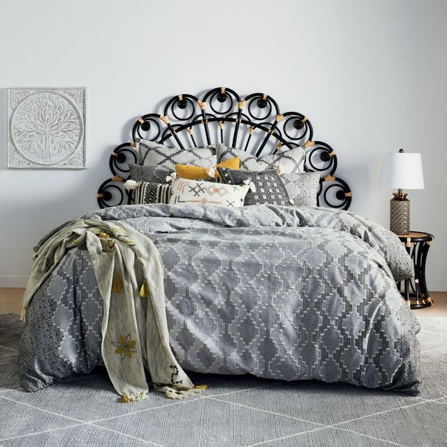 Global Caravan Zanzibar 3-Piece Full/Queen Duvet Cover Set in Grey
