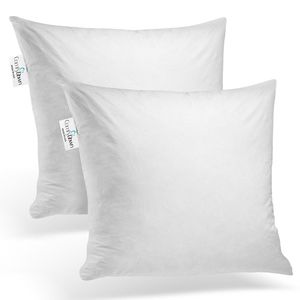 ComfyDown Set of Two, 95% Feather 5% Down, 26 X 26 Square Decorative Pillow Insert, Sham Stuffer - Made in USA