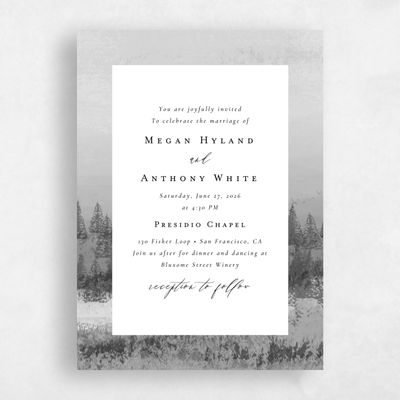 Charcoal, Grey Wedding Invitation - Rockford Portrait