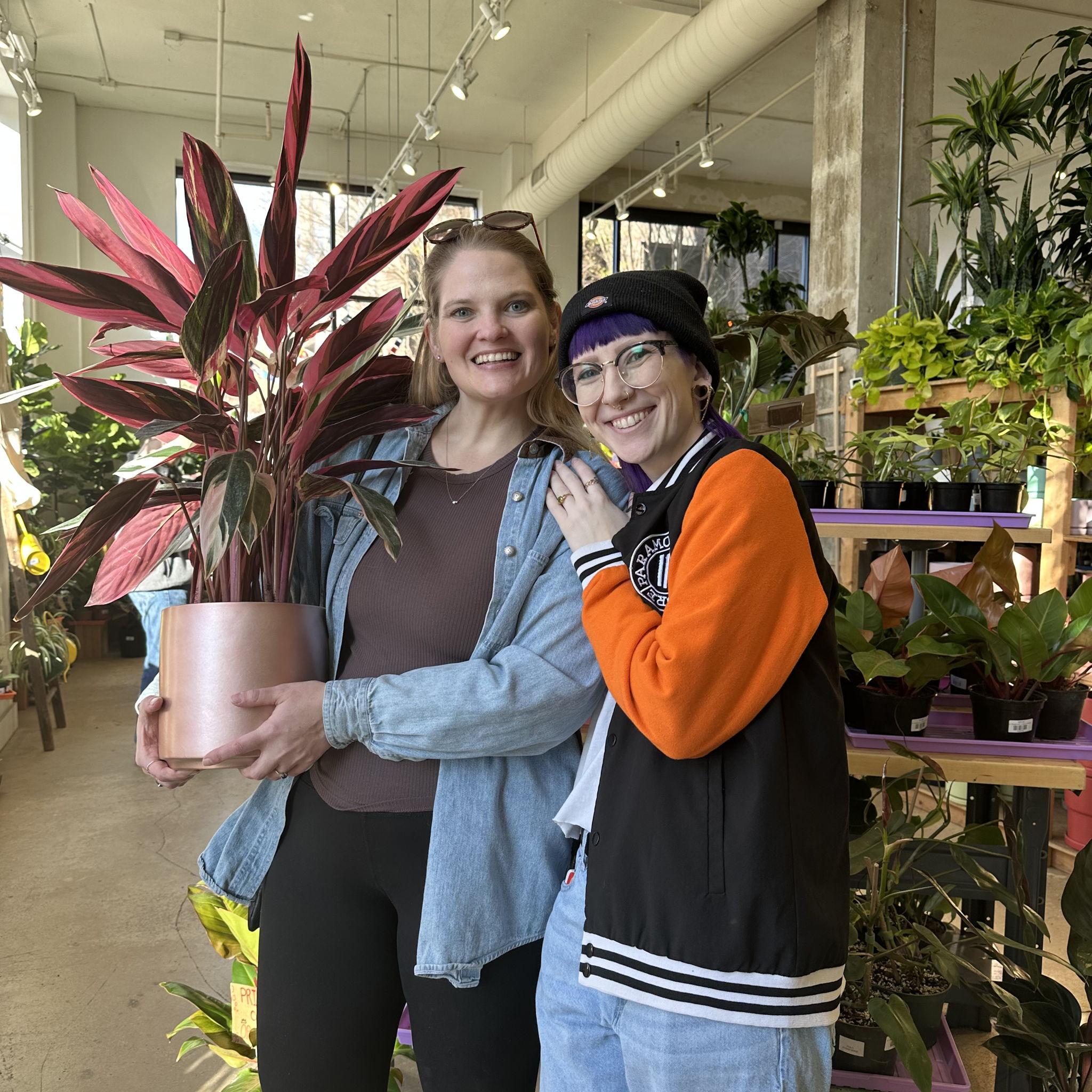 Our first plant purchase as a newly engaged couple - on brand for Jay (Emma killed a snake plant, no shade just facts)