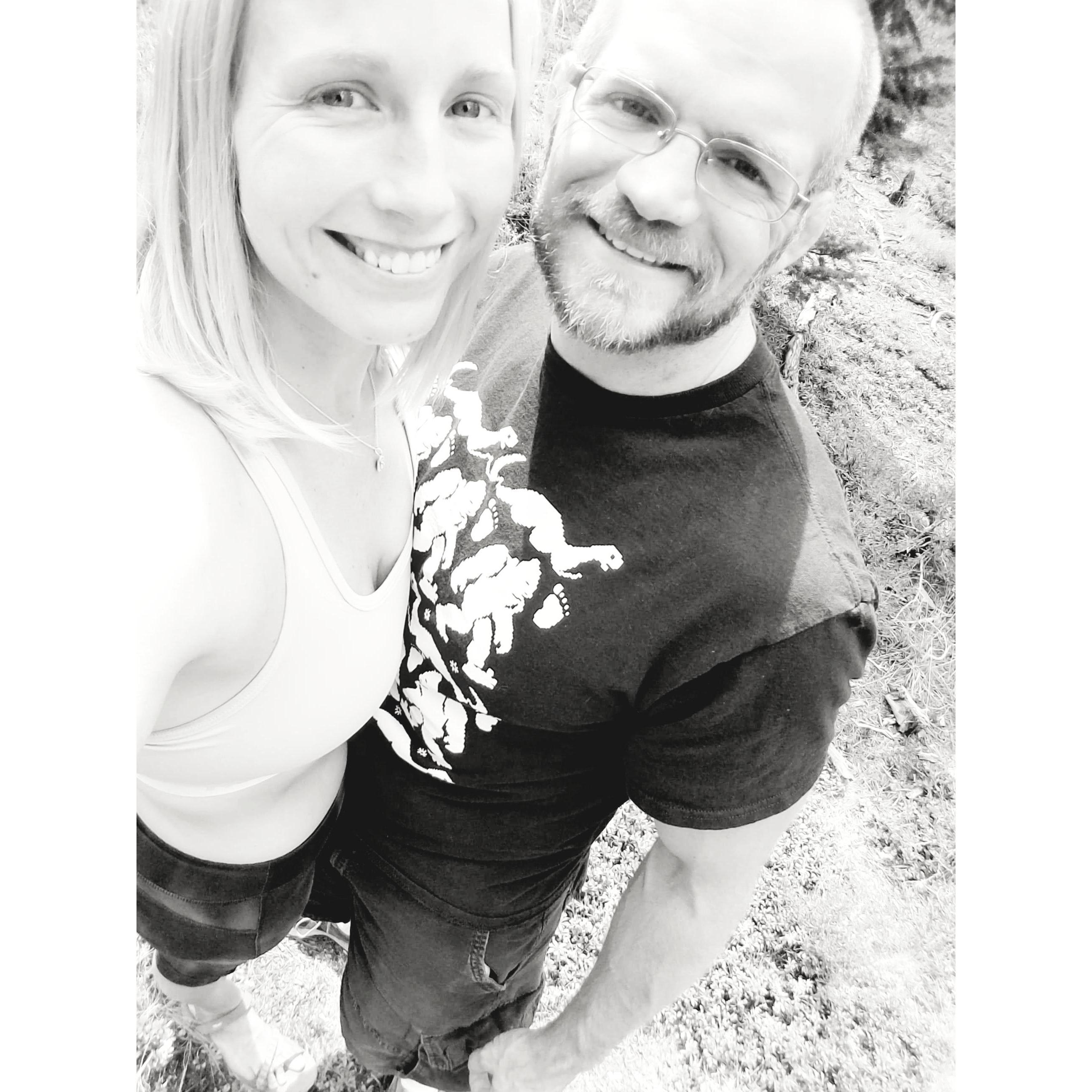 We spent the afternoon hiking and ended it getting engaged on a tree in the mountains!