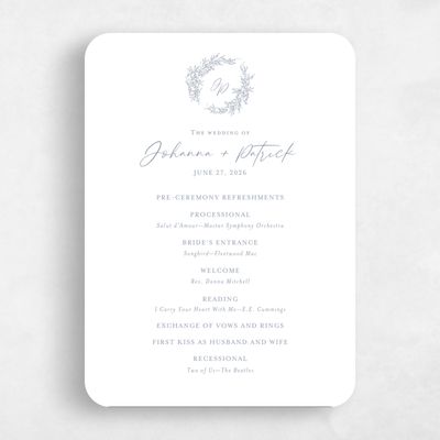 Grey Rounded Wedding Program - Birchwood