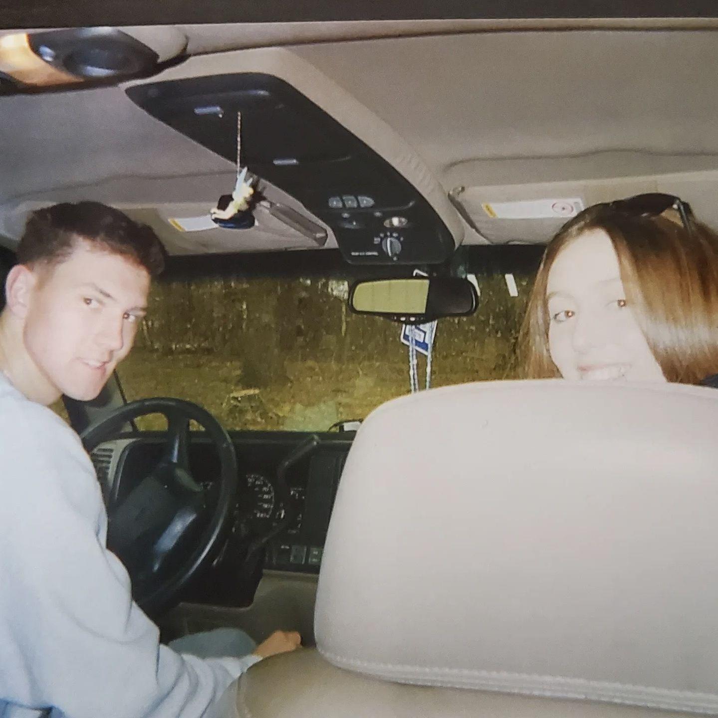Our first photo together right before we started dating