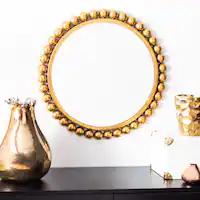 Gold Round Mirror