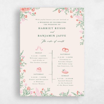 Hunter, Green Wedding Invitation - Josette Classic