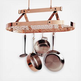 Premier Large Oval Pot Rack With Grid