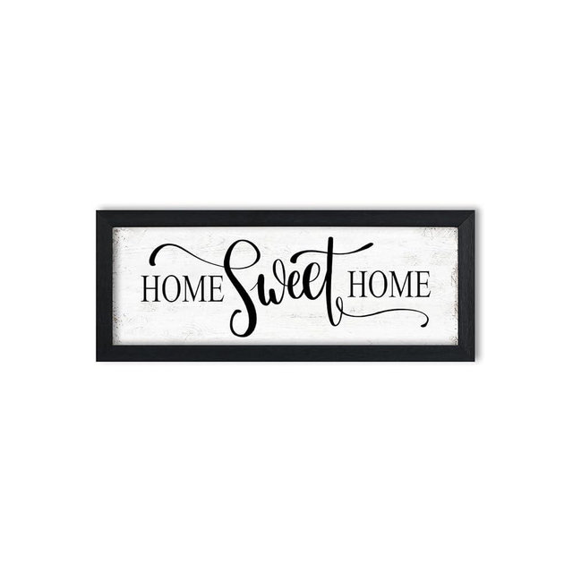 Home Sweet Home Sign Wall Decor: Rustic Art for Bedroom Wall Decor Above Bed Modern Farmhouse Country Wall Signs Master Bedroom Signs Framed Family Plaques Home Decorative 6" x 14.5"