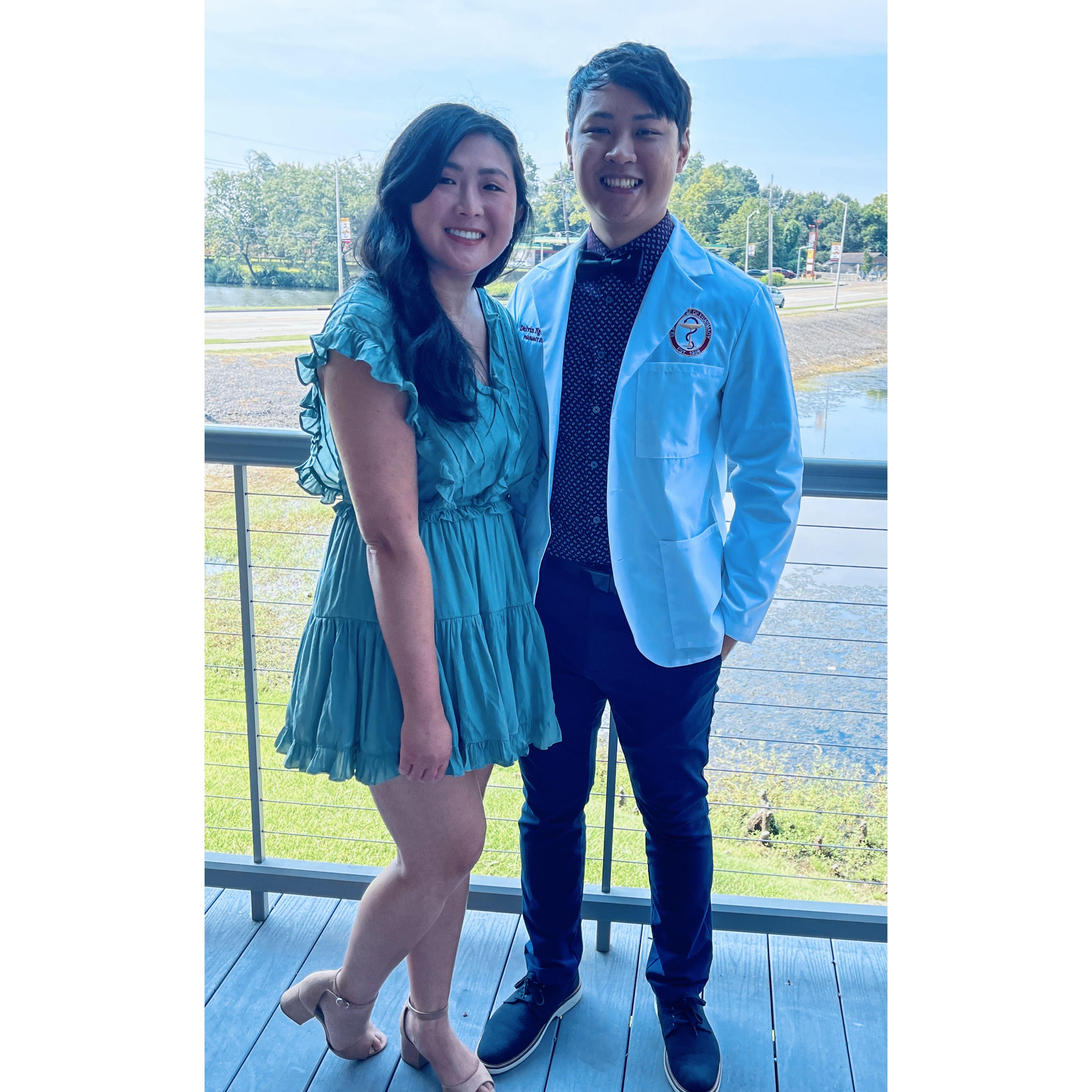 Delvin's white coat ceremony for pharmacy school
