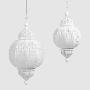 White Moroccan Hanging Lanterns