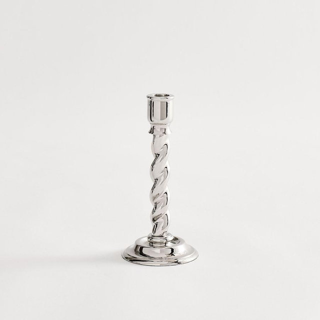Altair Candle Holder: Silver: Large 3.5X3.5X7.5"