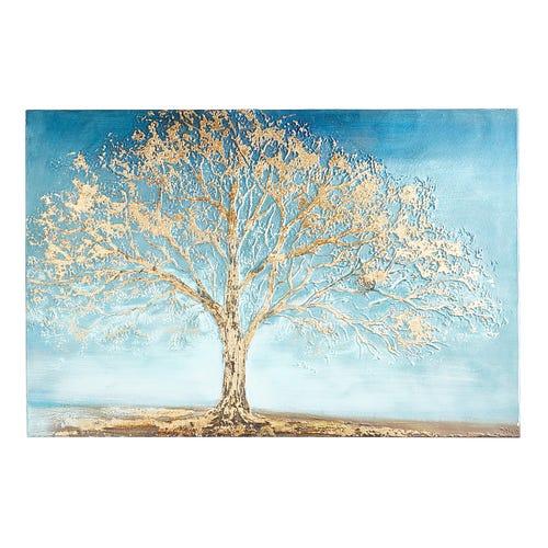 Golden Tree with Blue Sky Canvas Art