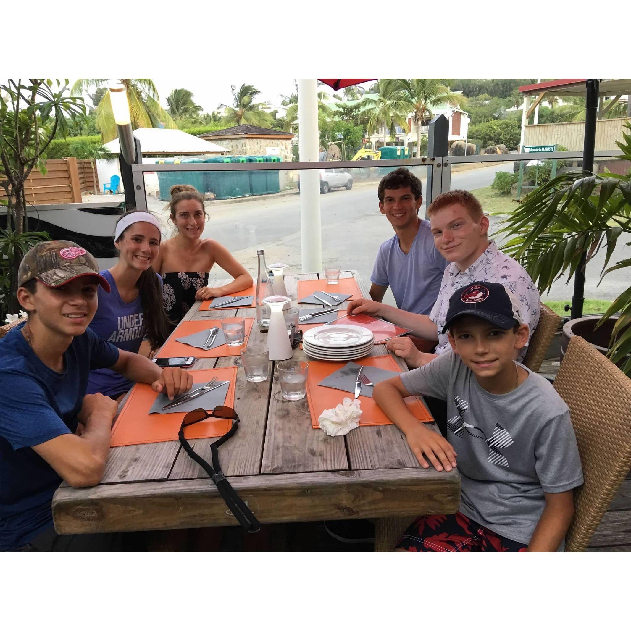 Spring 2017: Sawka/Howey/Jugan family trip where they sailed the Leeward Islands