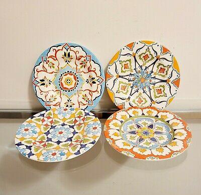 Williams Sonoma Iznik Outdoor Melamine Salad Plates Mixed Design Set of 4 NEW