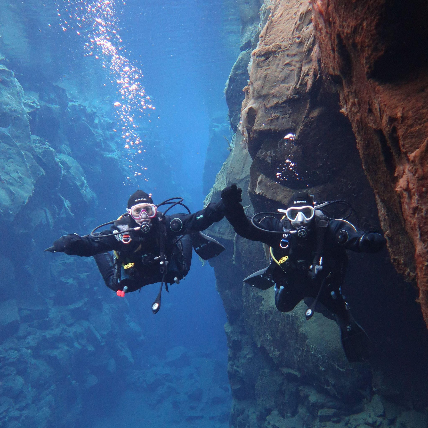 Diving in Silfra, Iceland
