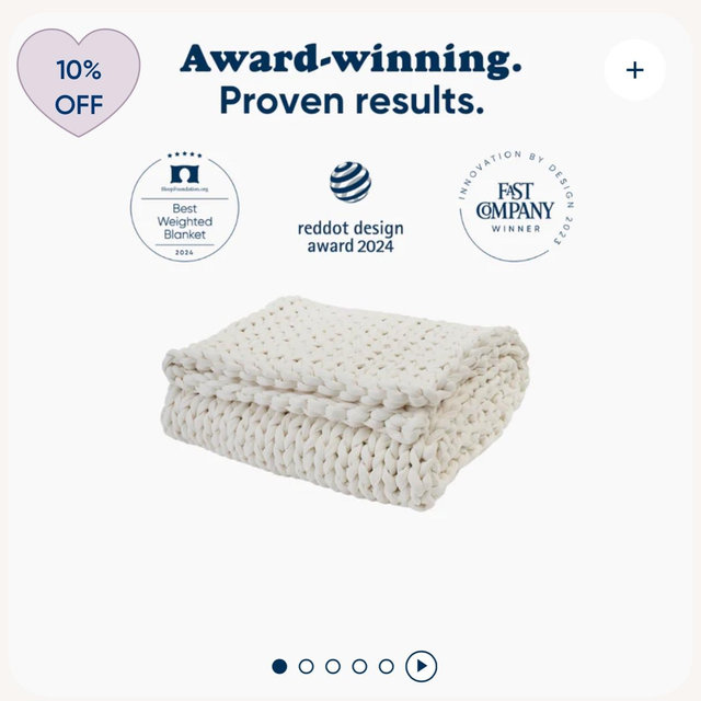 Cotton Weighted Blanket 10 or 15 lbs in cloud white