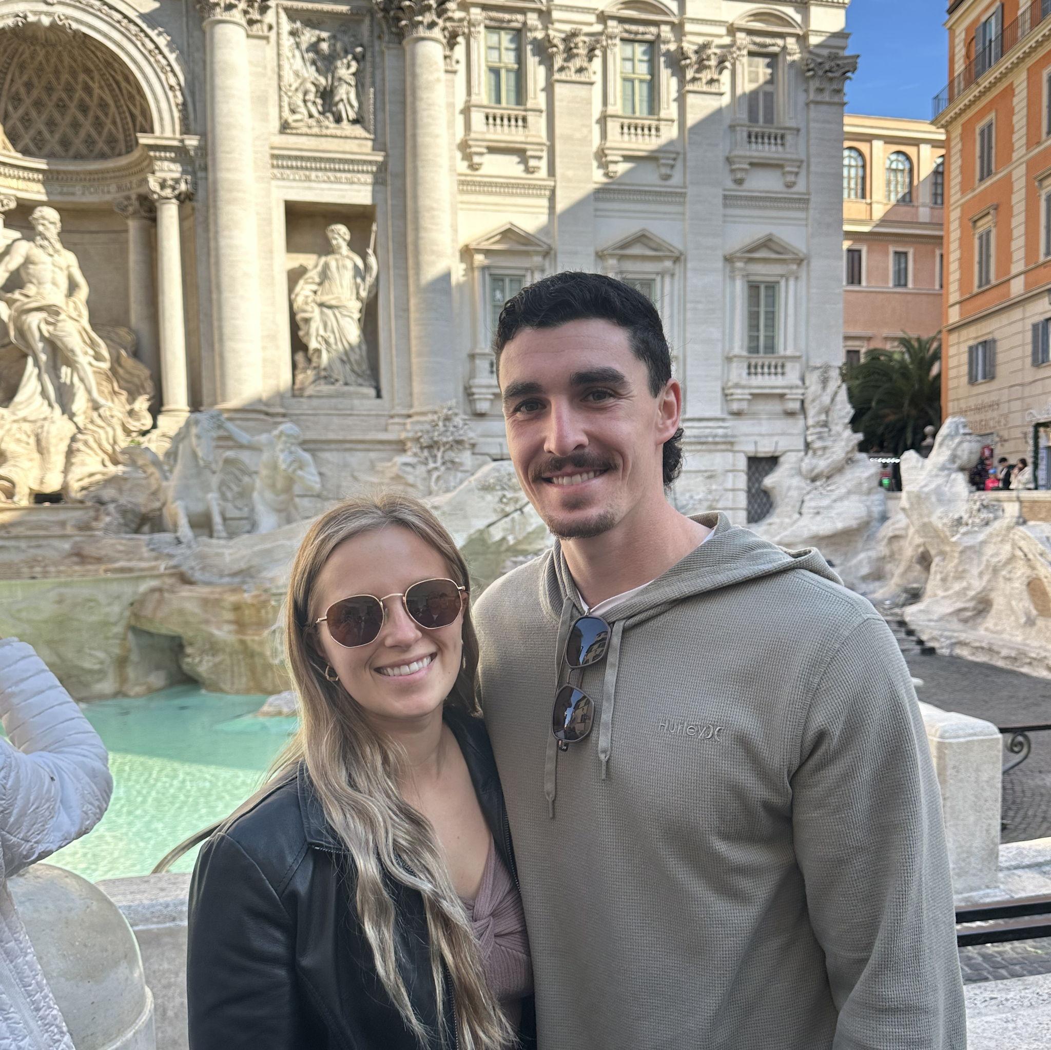 The Trevi Fountain in Rome.