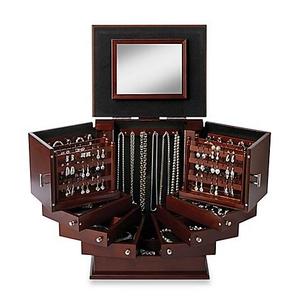 Lori Greiner® Deluxe Wood Jewelry Organizer in Walnut
