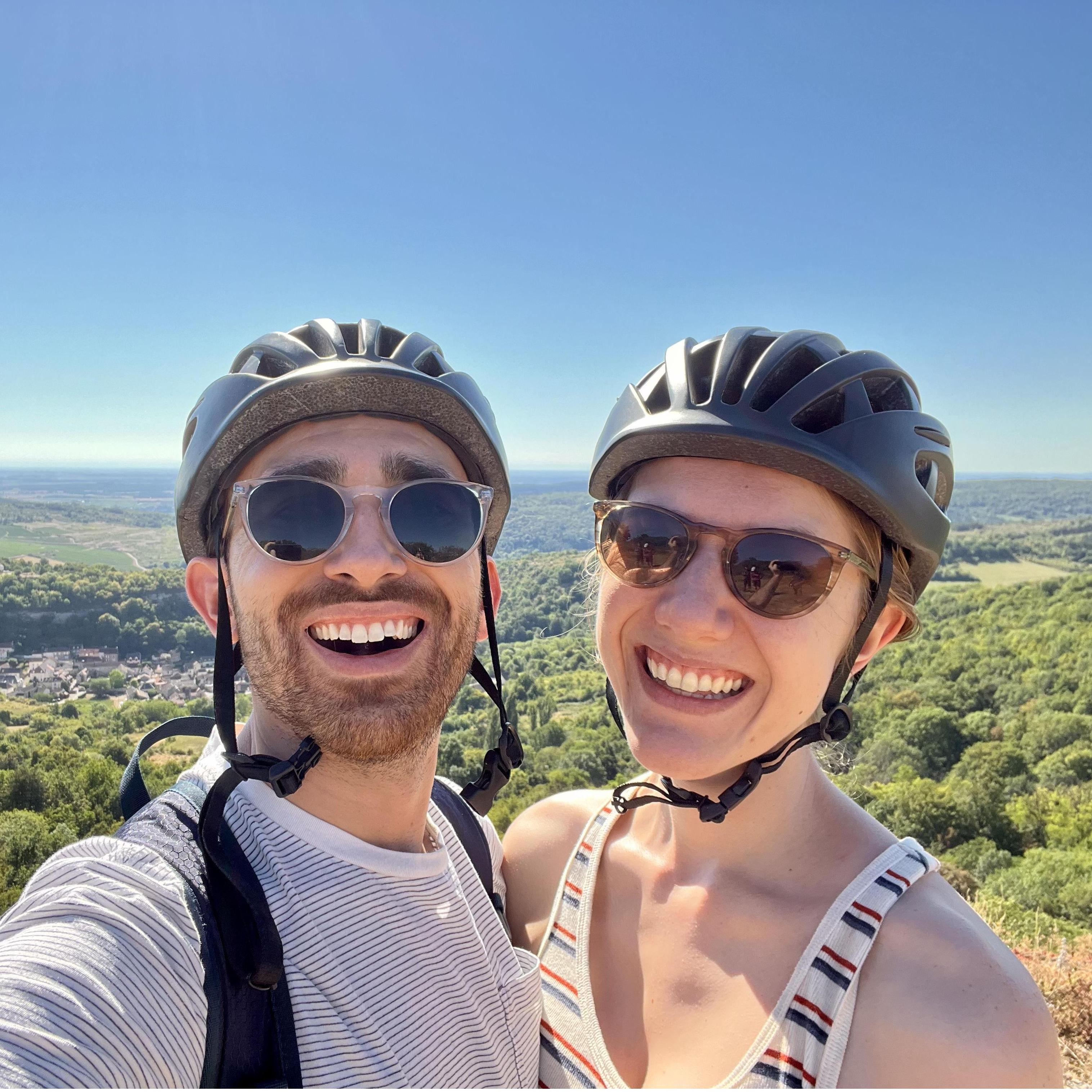 On a winery biking tour in Burgundy, France.