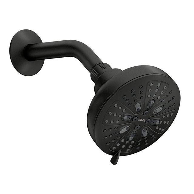 Moen 200W0BL Hydro Energetix Eight-Function 5" Diameter Spray Head Standard, Matte Black