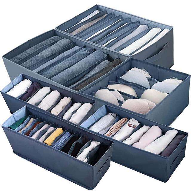 MUIRK Wardrobe Clothes Organizer,6PCS Closet Organizers and Storage,Closet Organizers for Shirts Socks Bra Jeans Underwear Clothes Organizer Storage Box Dividers