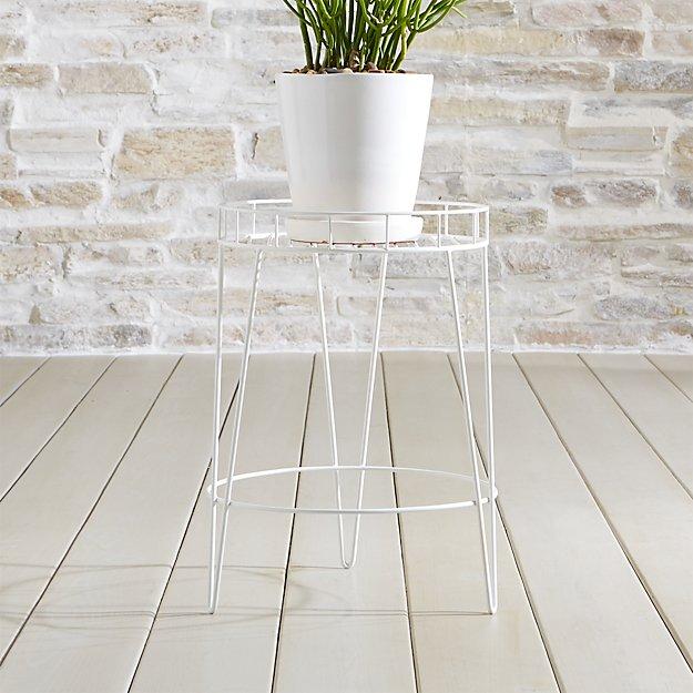 Scroll Medium White Metal Plant Stand
