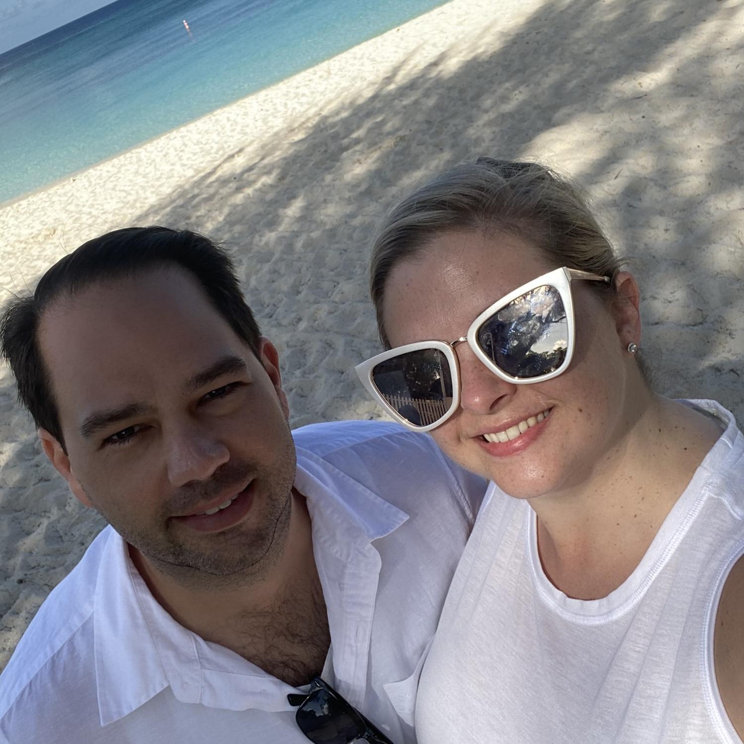 At the beach in Cayman Islands - October 2019