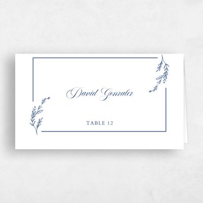 Blue Wedding Place Card - Eleanora
