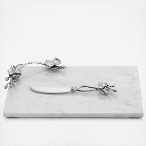 Orchid Cheese Board with Knife