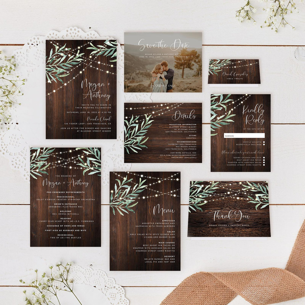 Saranac | Dark Wood | Zola Wedding Enclosure Cards
