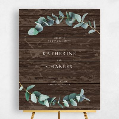 Walnut, Brown Wedding Sign - Galata Portrait