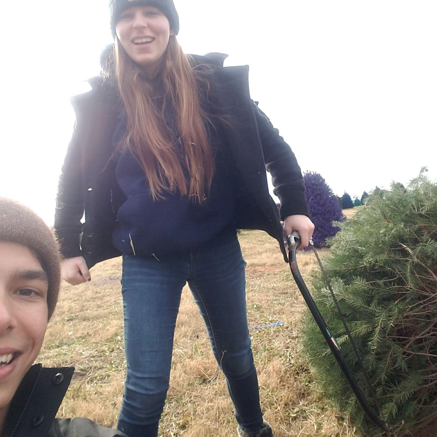 cutting down our first chirstmas tree in our apartment