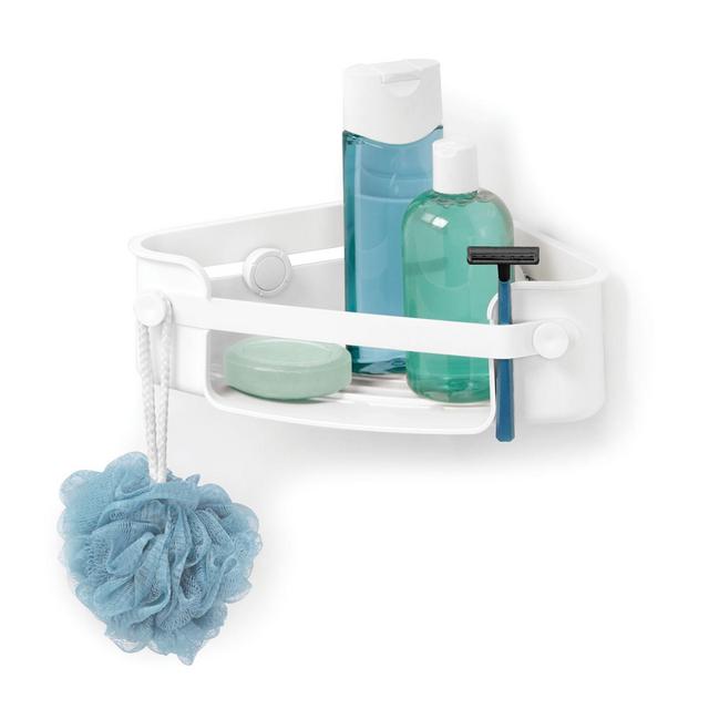 Umbra® Flex Gel Lock Corner Shower Caddy in White